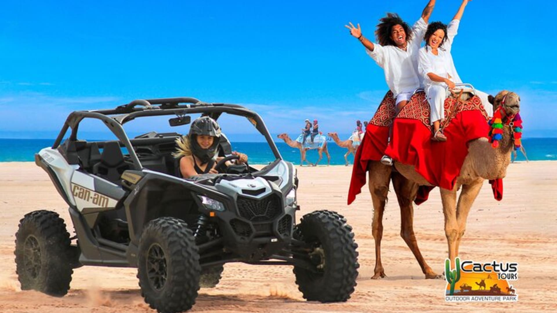 Combo Can-Am SXS X3 sur la plage et balade à dos de chameau à Cabo