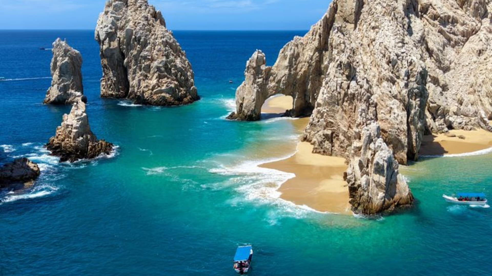 Paseo en bote con fondo de cristal por Cabo San Lucas hasta el famoso Arco