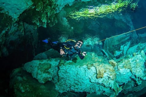 Go for 2 dives in cenote Dos ojos for certified divers — photo 7