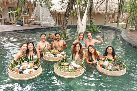 Floating breakfast in The Yellow Nest (near Dos Ojos cenote) — photo 6