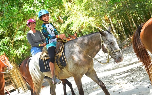 Horseback riding and ATV in the jungle, Ziplines, Cenote & Lunch photo 2