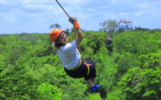Zipline adventure with bungee swing, sacred cenote and snack photo 4