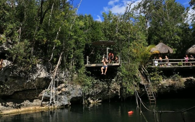 Top Ziplines in Mexico with Cenote, Bungee, snack & transport photo 2