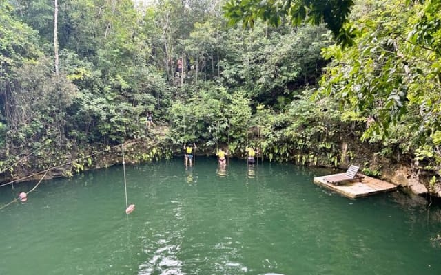 Jungle Adventure from Cancun: Ziplines, Bungee swing and Cenote photo 2