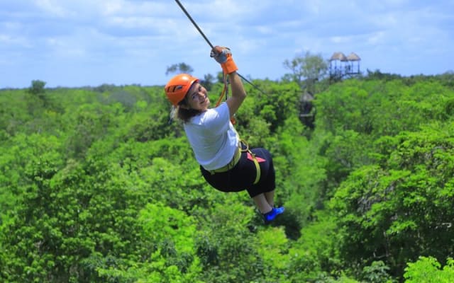 Jungle Zipline Adventure Tour with Cenote swim and Bungee swing photo 7