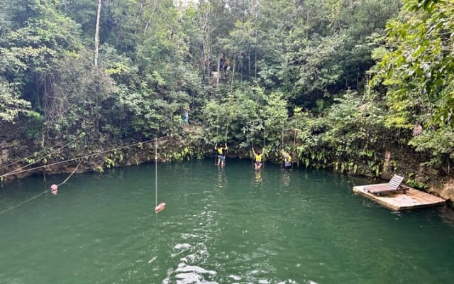 Jungle Zipline Adventure Tour with Cenote swim and Bungee swing photo 6