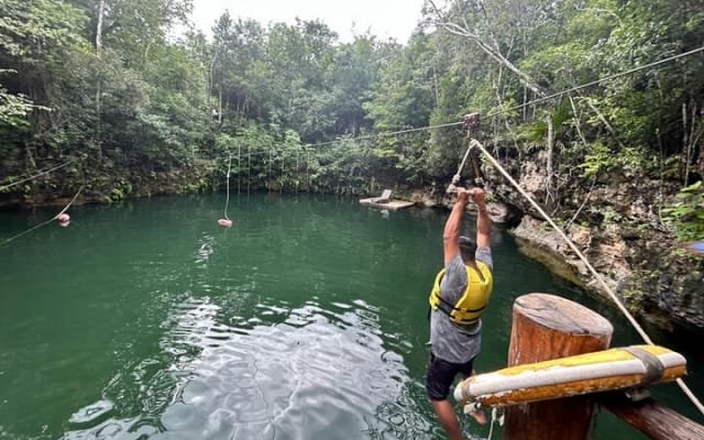 Cenote Jungle Adventure with Zipline circuit, transport & snacks photo 9