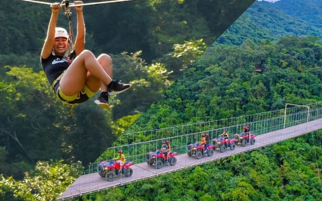 Combo ATV Jorullo Bridge + zip lines + mule ride