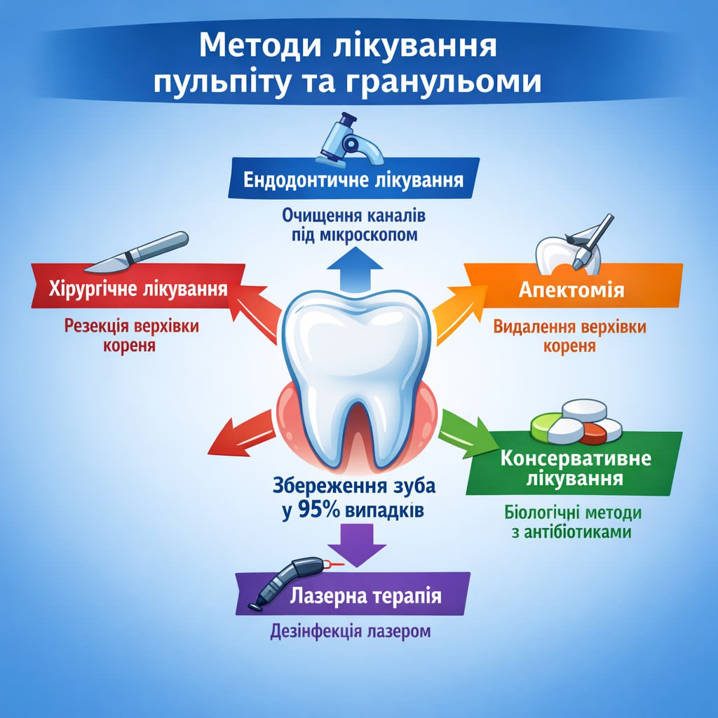 Пульпіт та гранульома: лікування запалення нерва