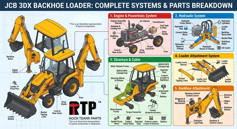 JCB 3DX Backhoe Loader: Complete Parts Breakdown by System (The Master Reference)