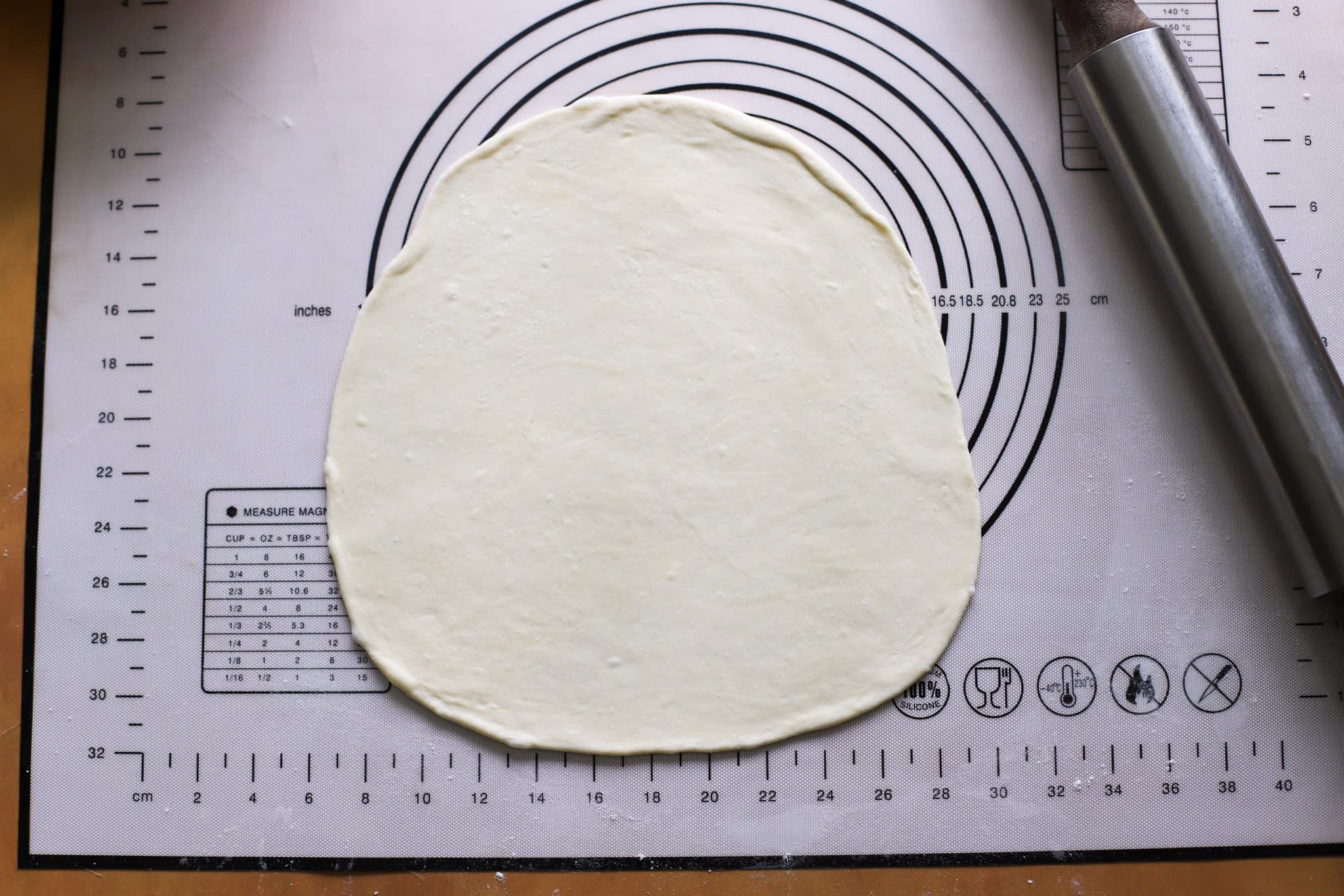 rolled out roti