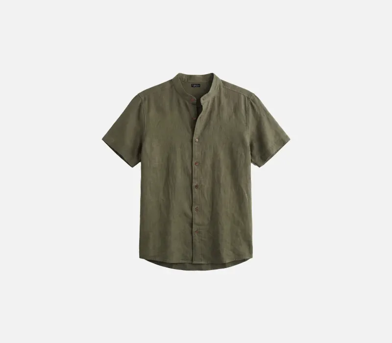 Pakeru Grandad Short Sleeve Linen — luxury African fashion Ghana