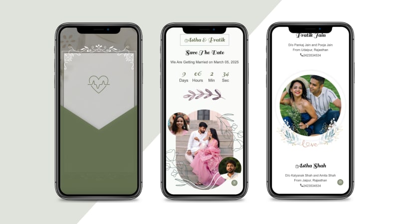 Eternal Grace — the invitation shown on three phone screens