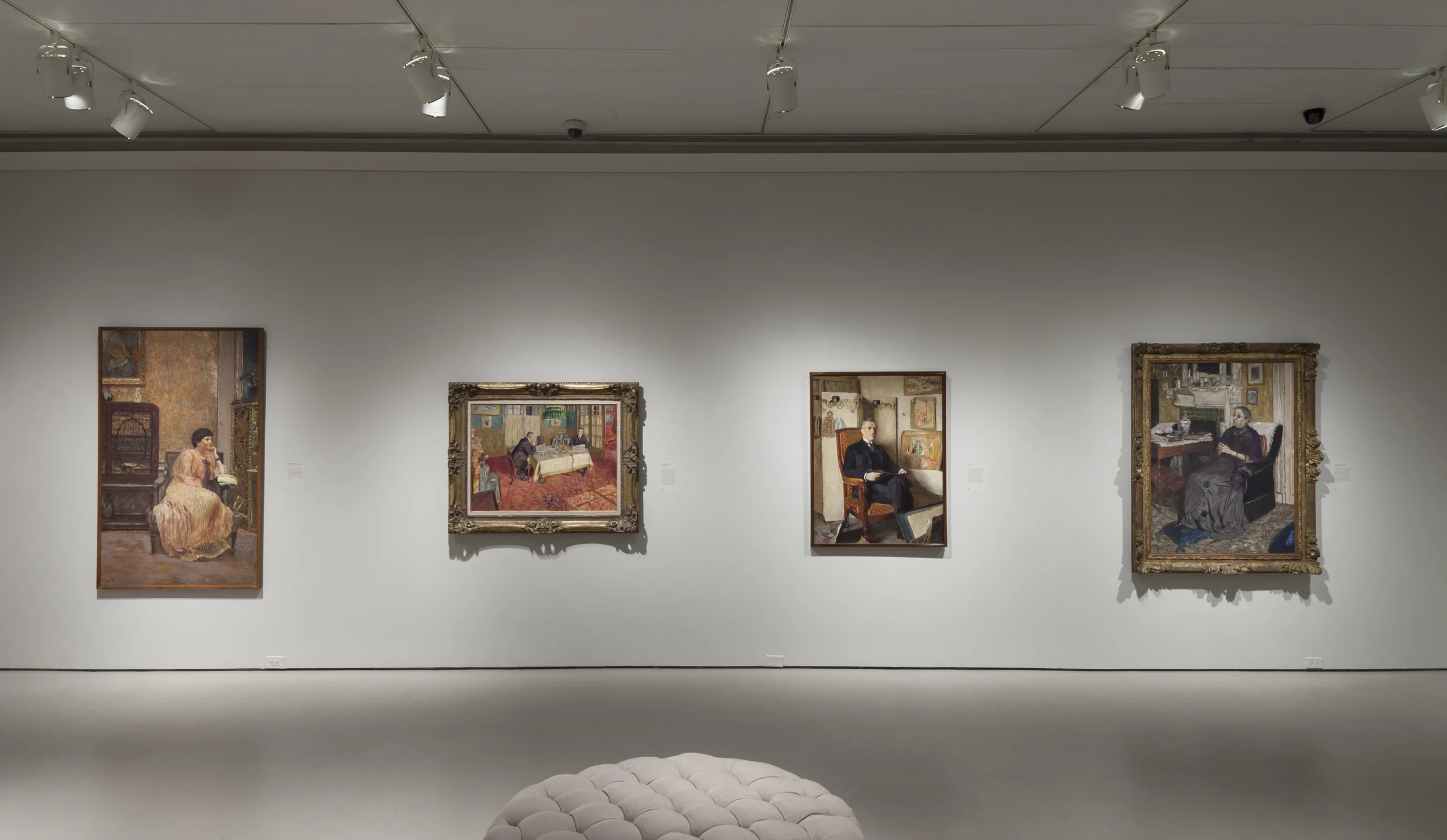 paintings, realism, gallery, bench