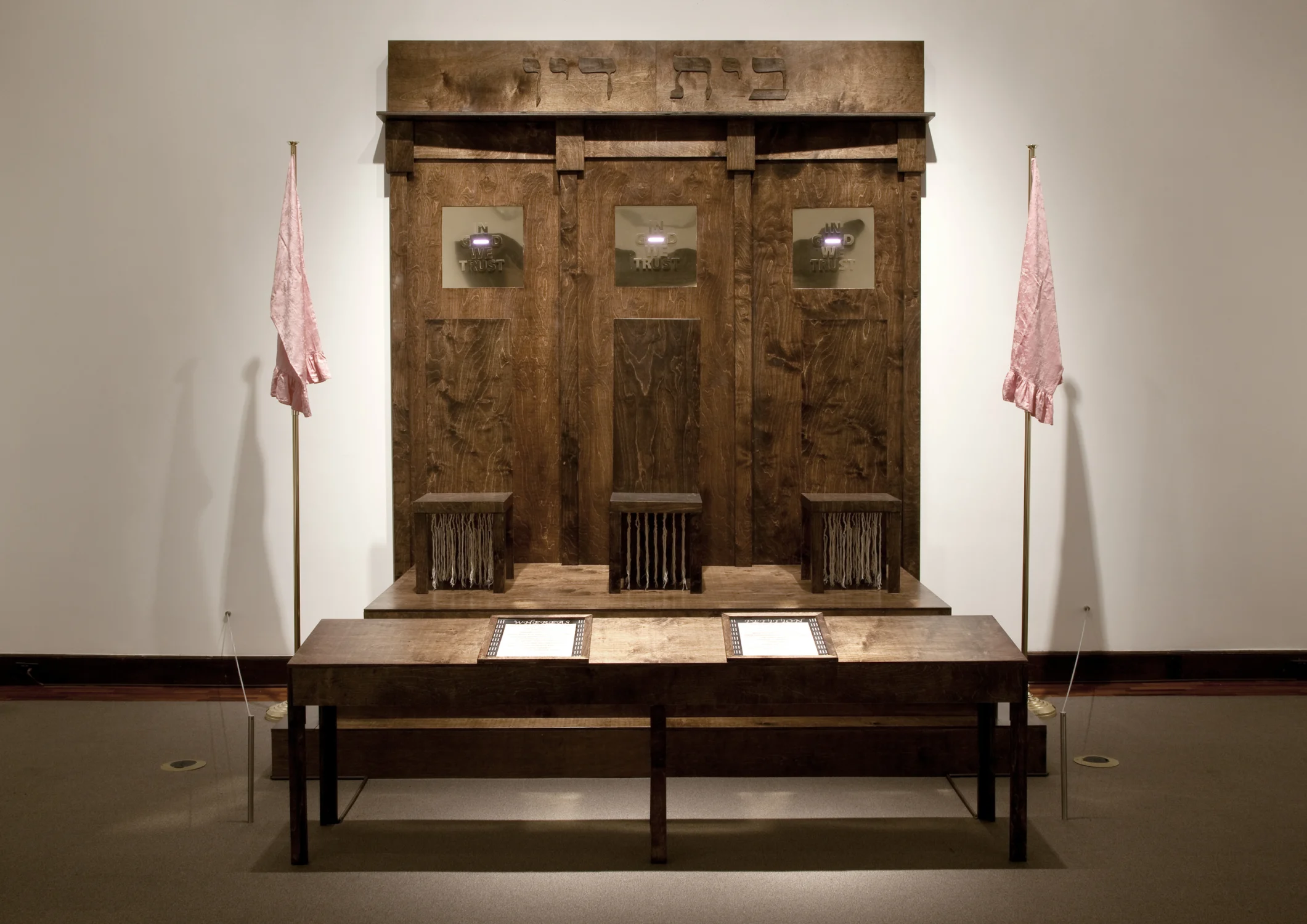 old wood, flags, display