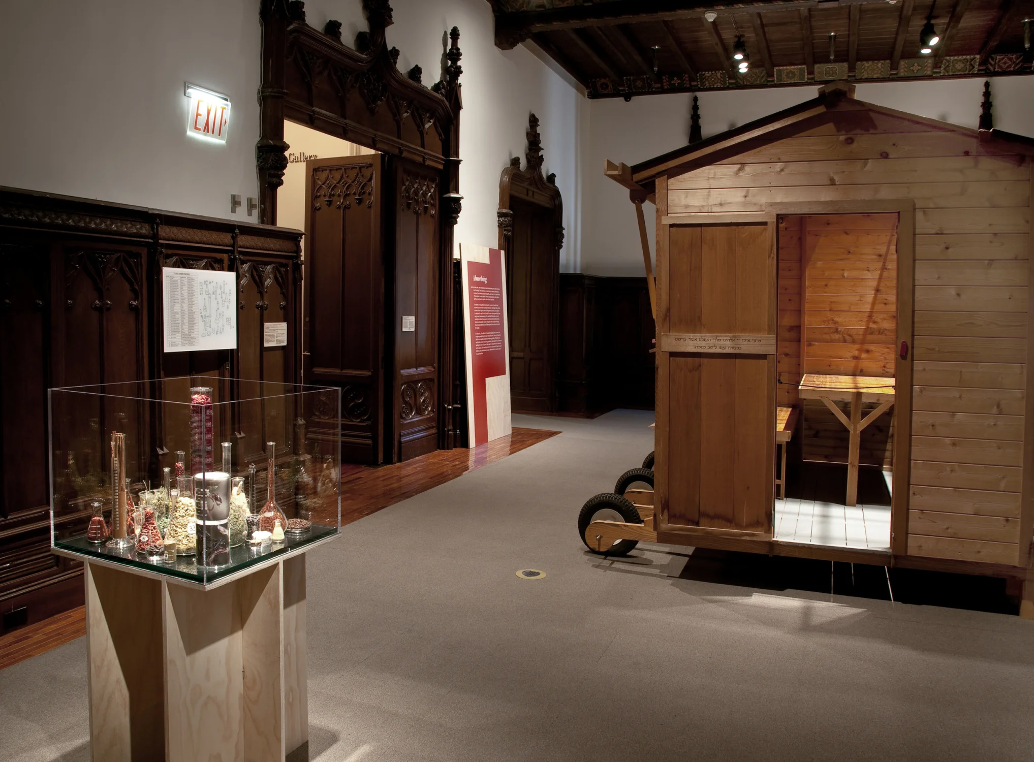 museum, gallery, wood panelling