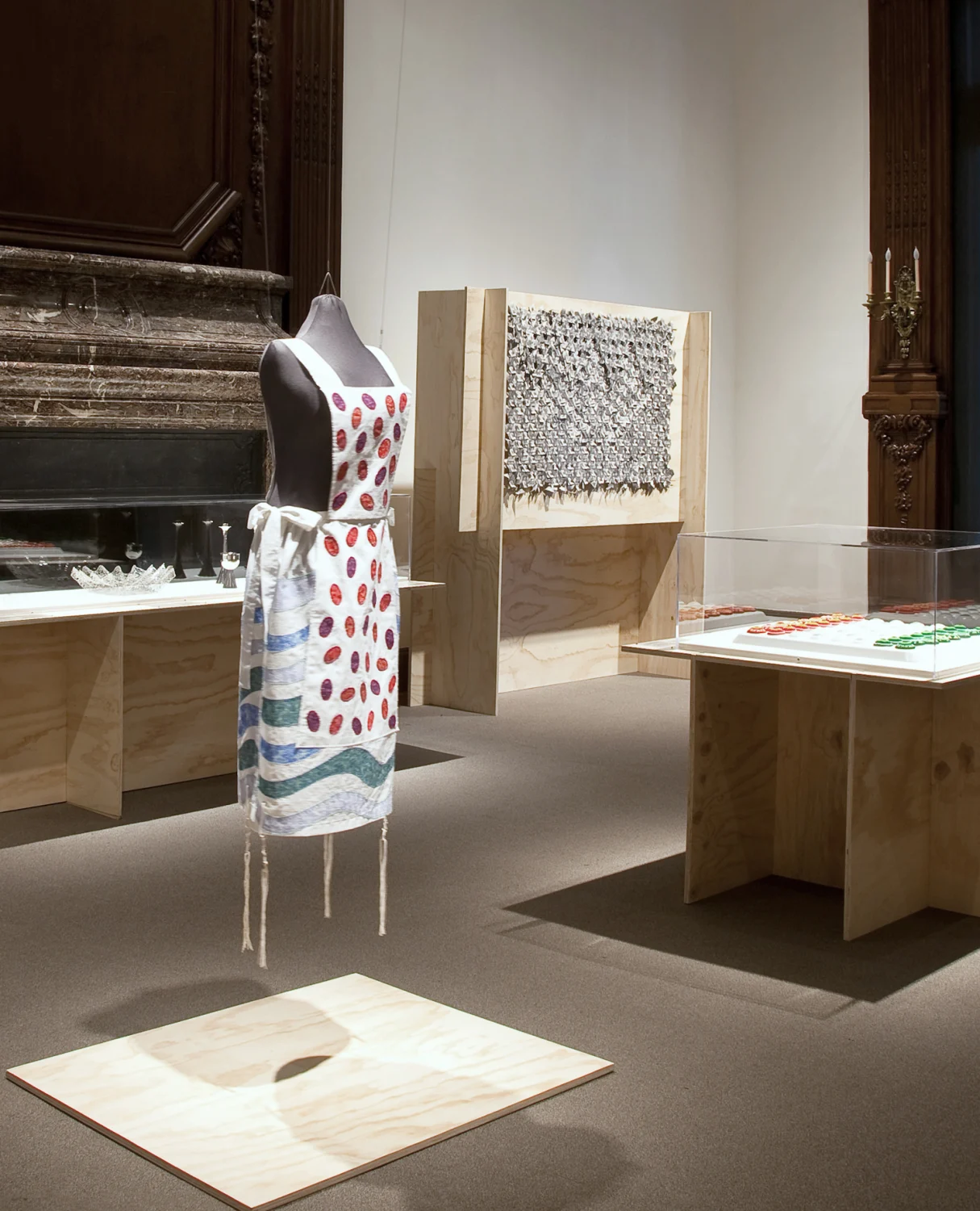 gallery, clothings, wood, displays