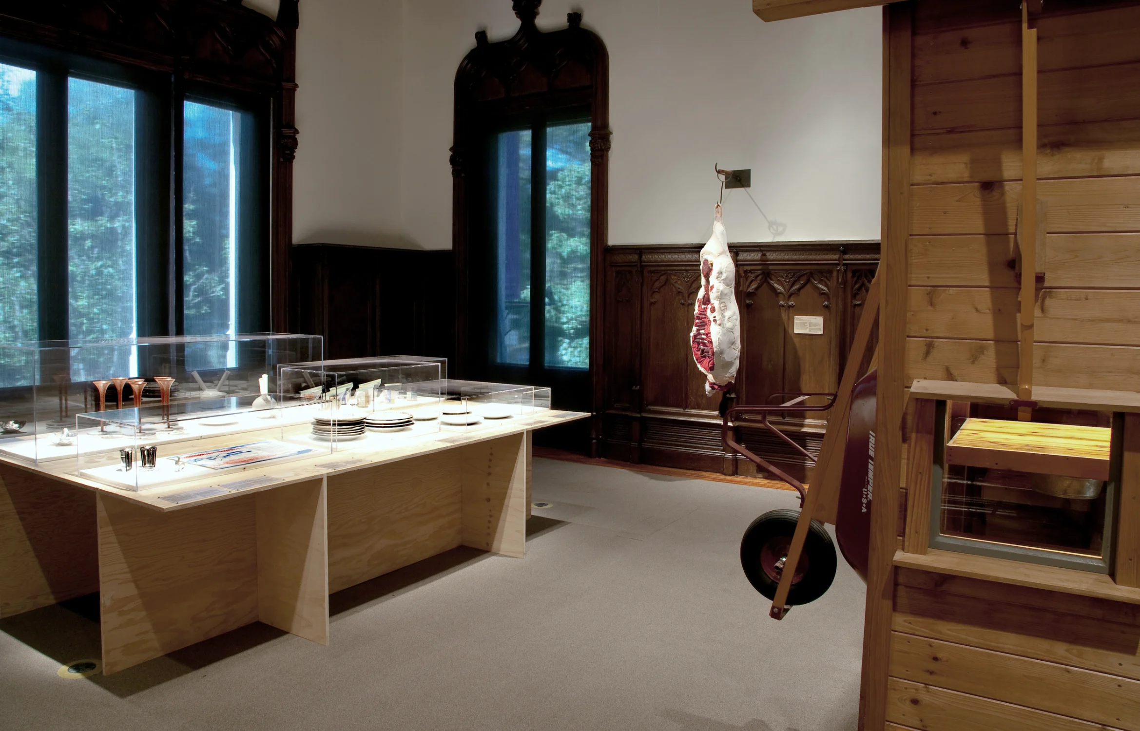 windows, display, wood panelling