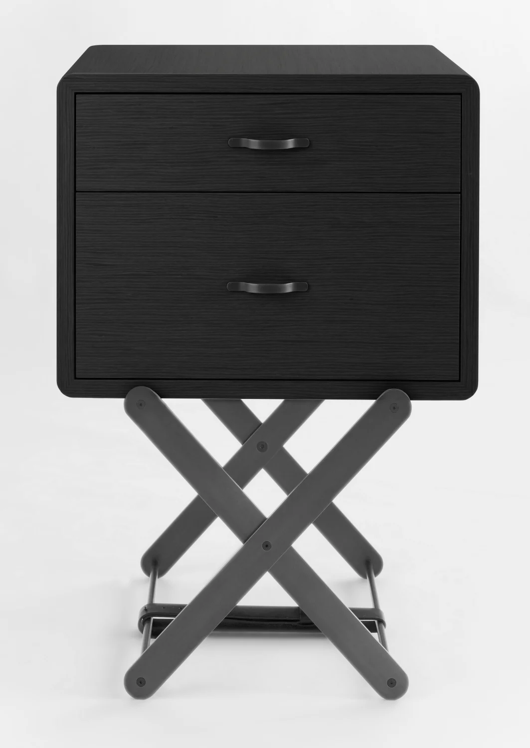 nightstand, front, ebony, metal