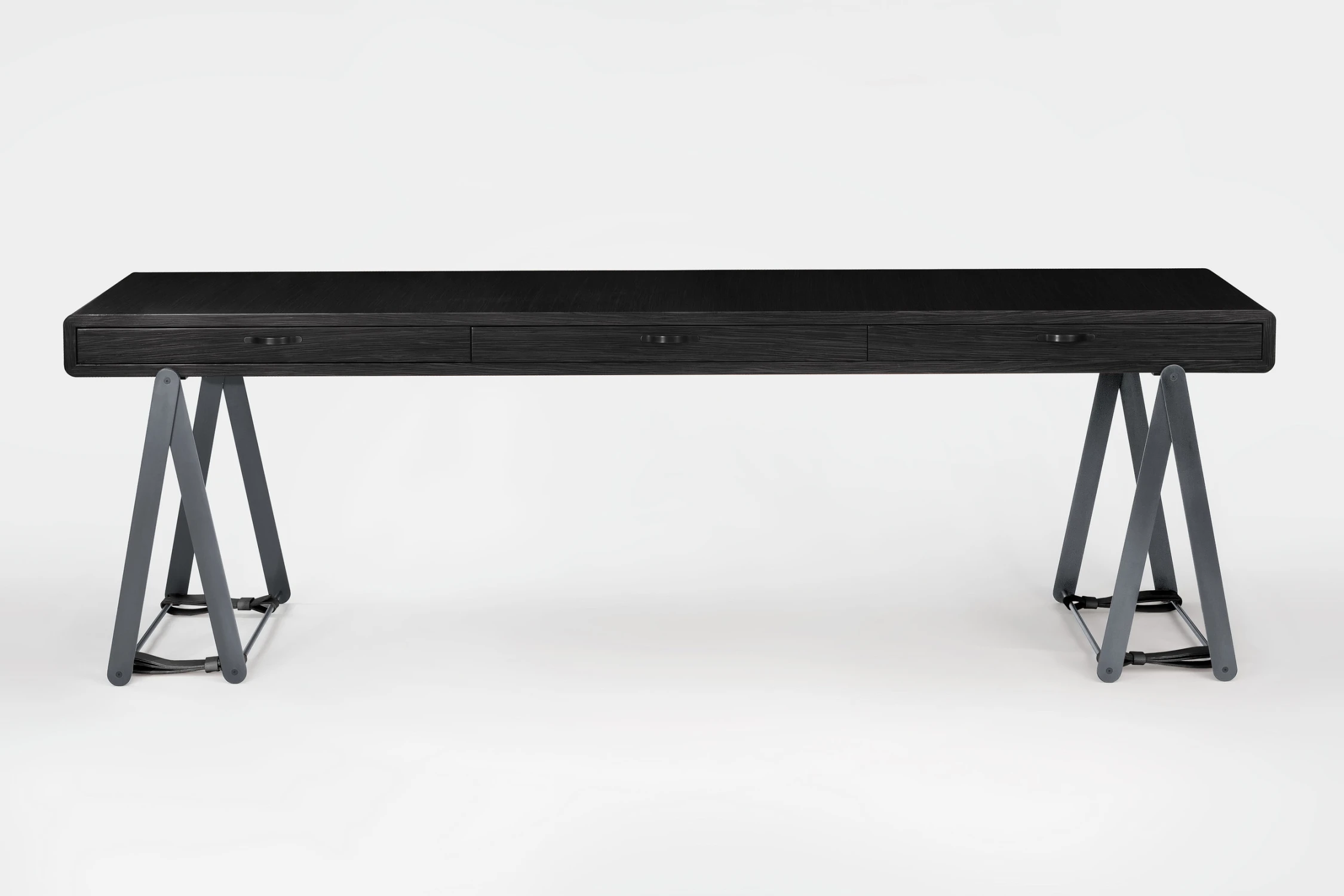 desk, drawers, dark, metal