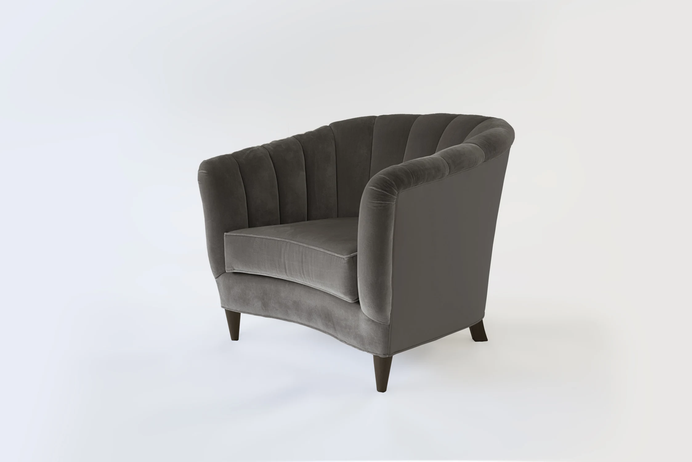 DARK, VELVET, ARMCHAIR, GRAY, WOOD