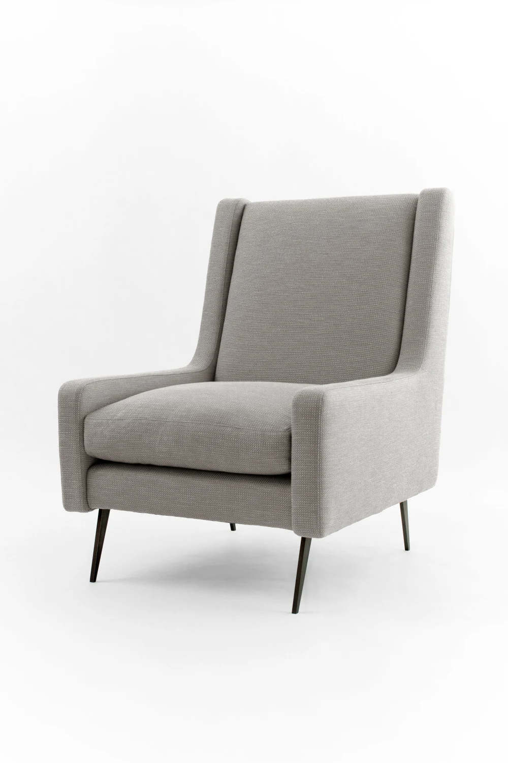 arm chair, cushion, fabric, grey, tall
