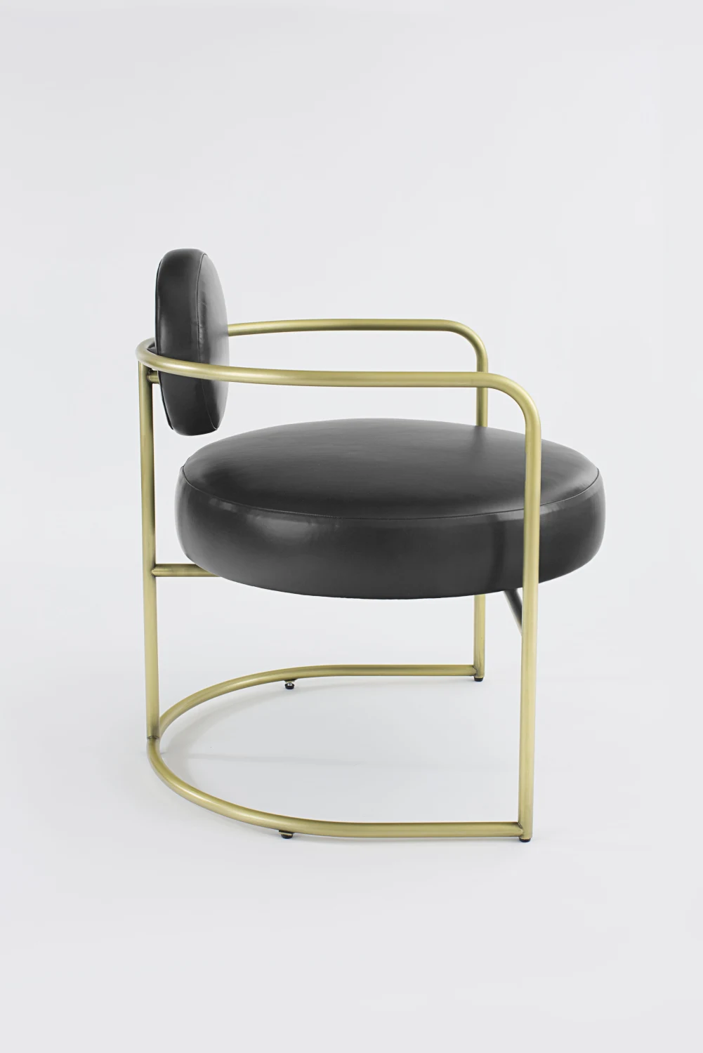SIDE, BLACK, LEATHER, GOLD, ARM CHAIR, SIDE
