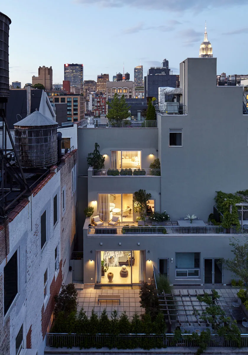 terraces, skyline, new york city, empire state building