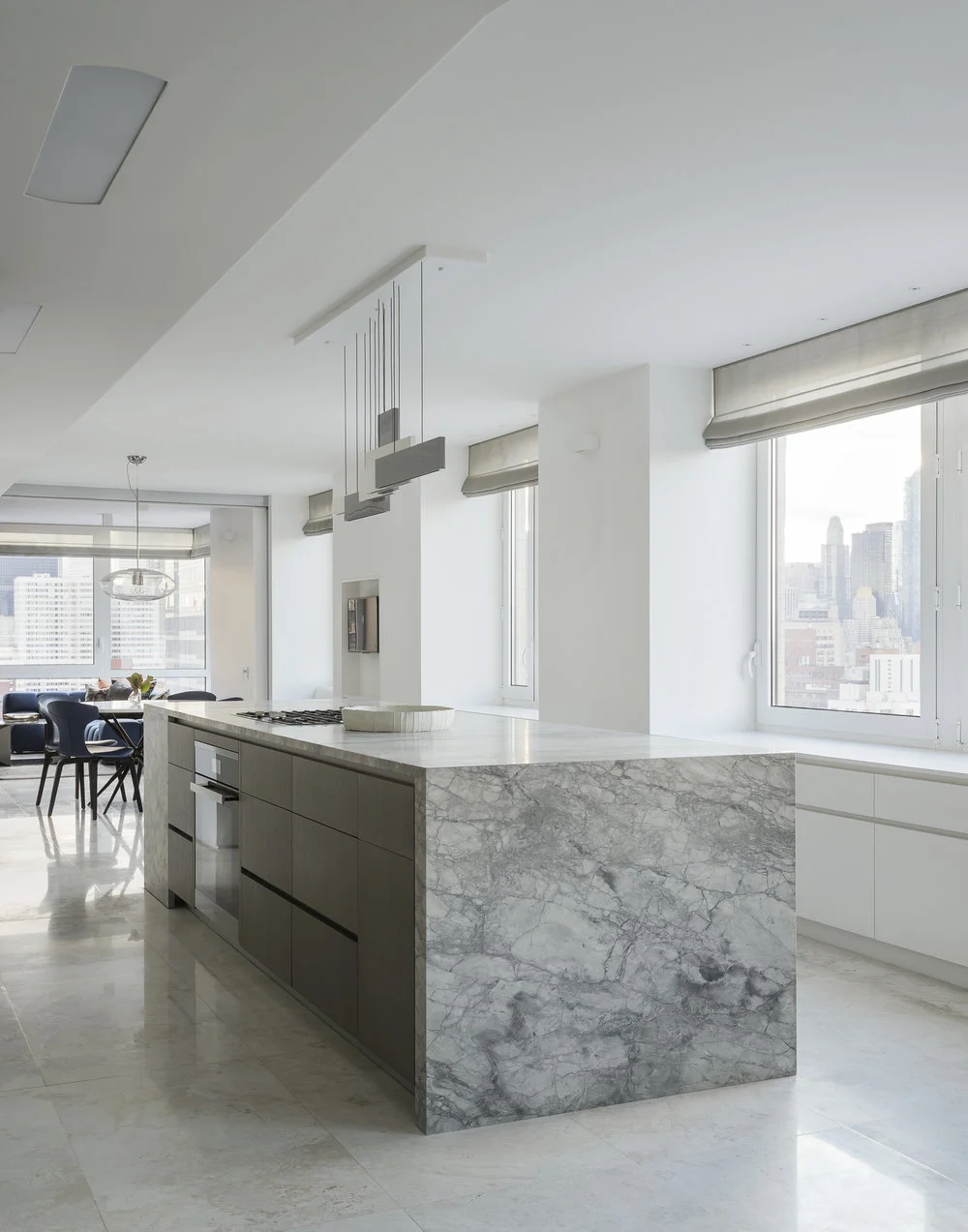 KITCHEN ISLAND, waterfall, marble