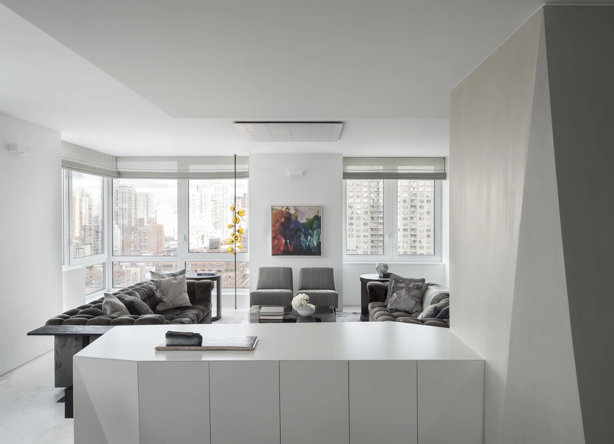LIVING ROOM, windows, side table, sofas