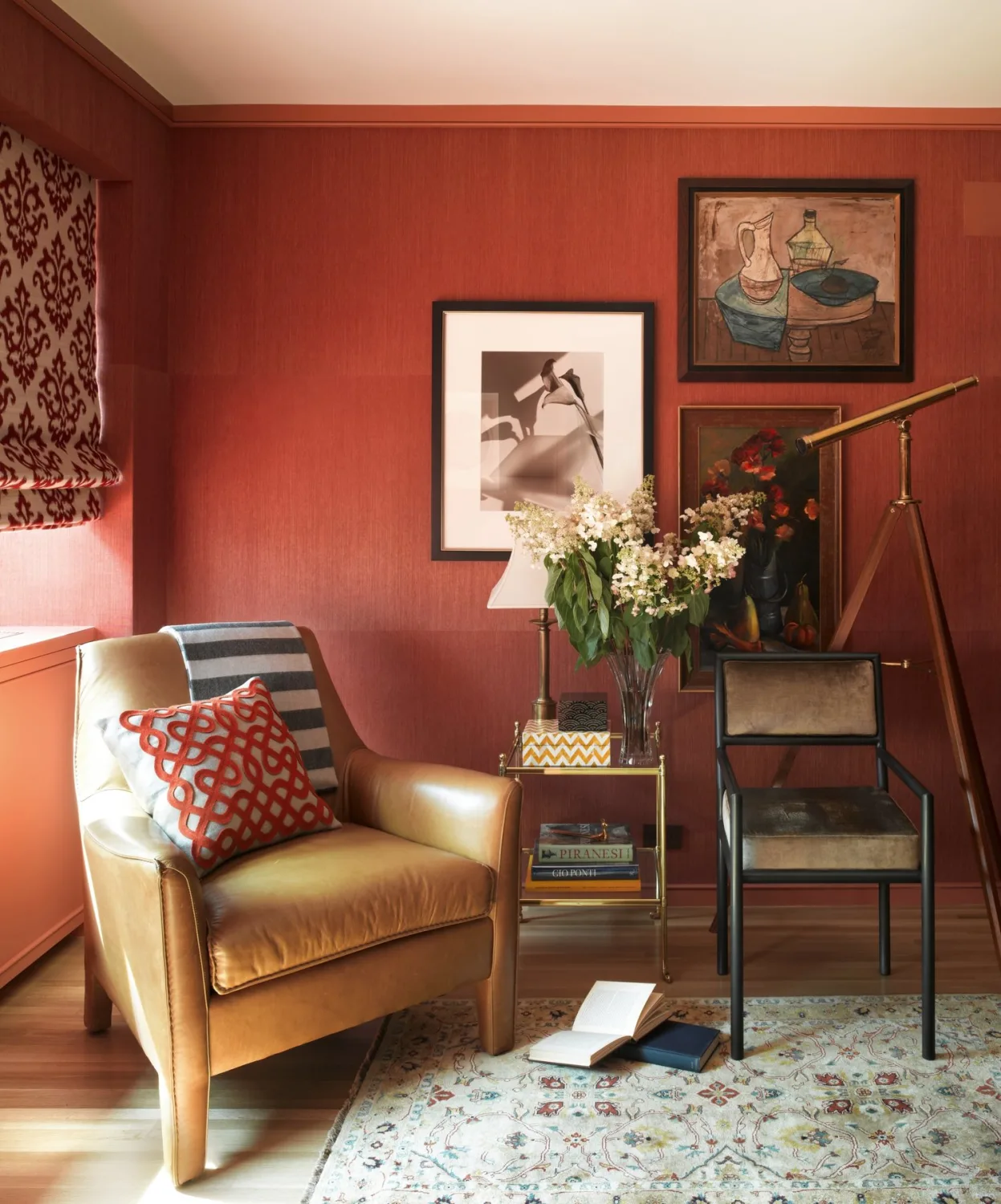 DEN, leather, armchair, red