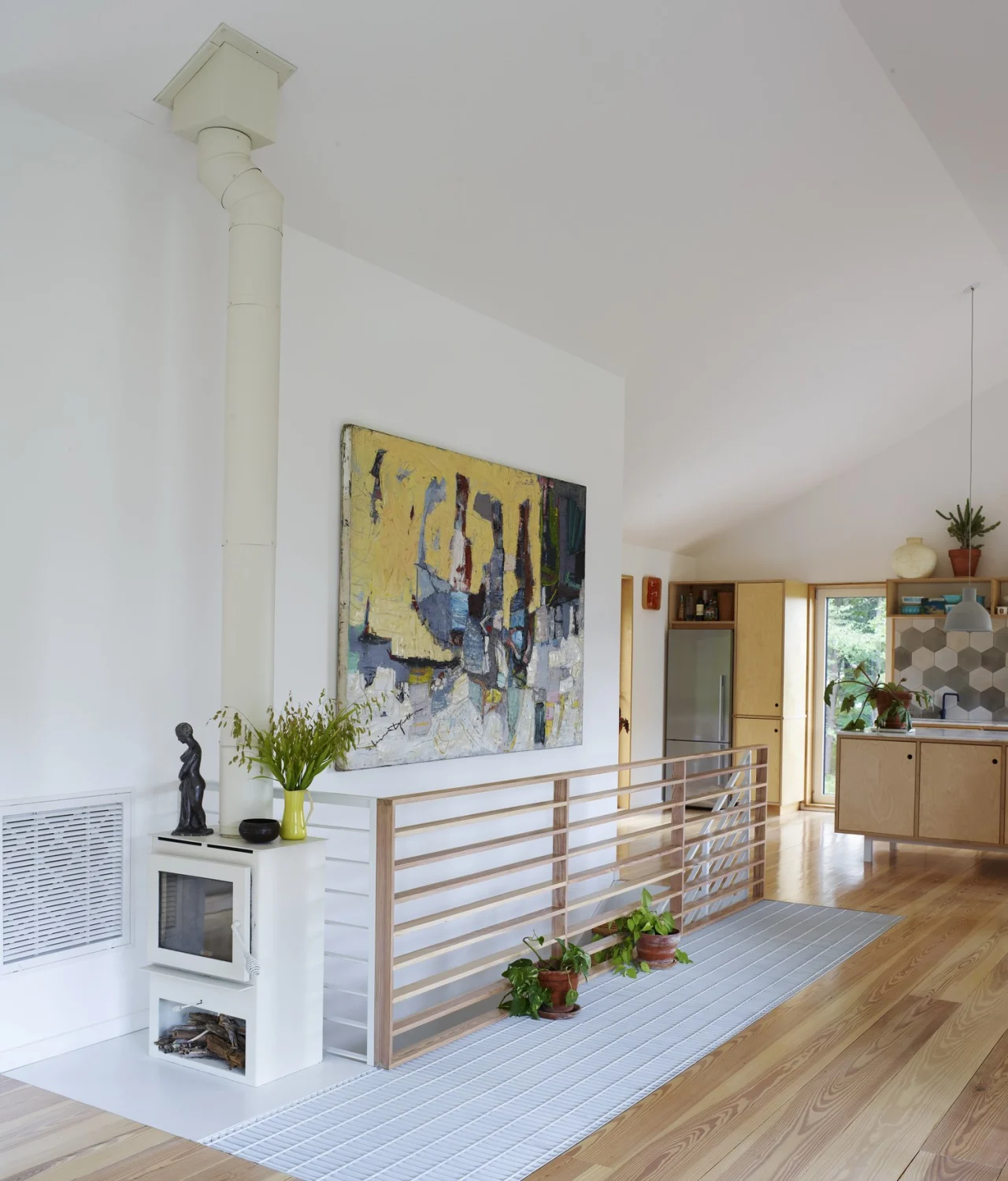 RAILING, fireplace, wood, art