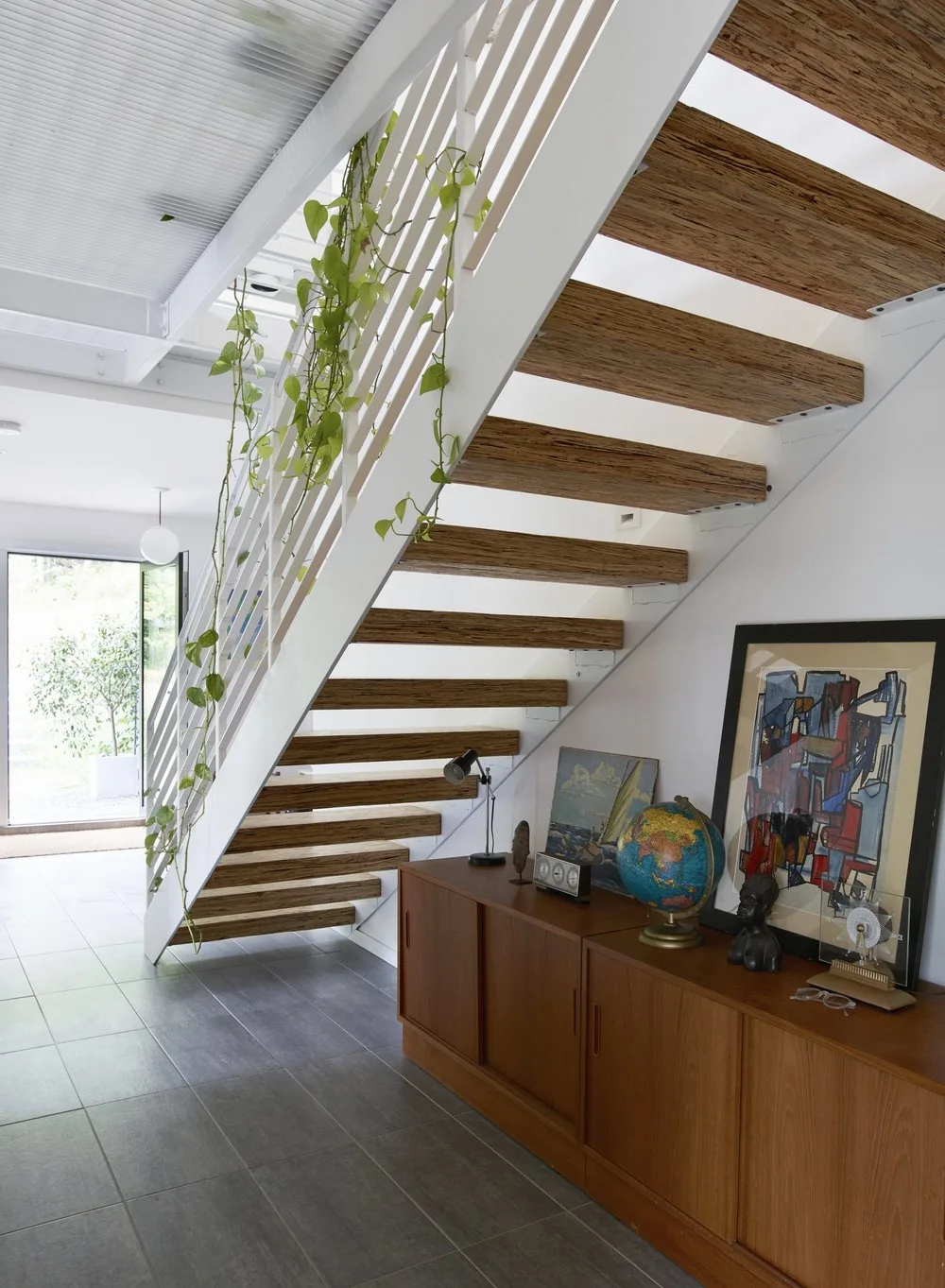 STAIR, wood, vines, side table