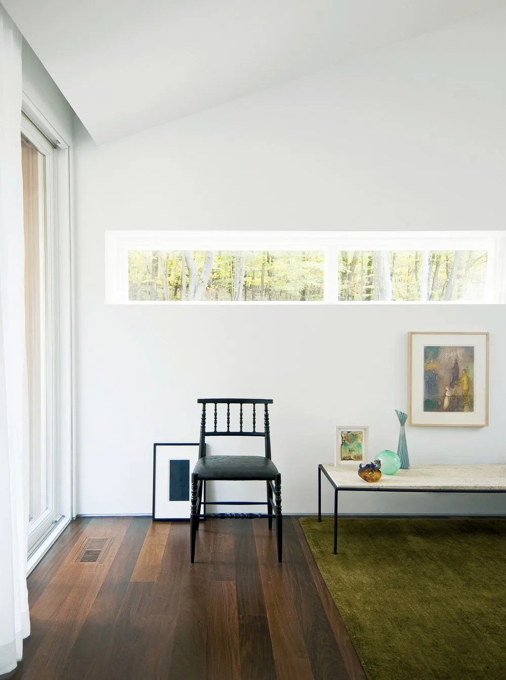 BEDROOM, windows, wood flooring, chair, coffee table