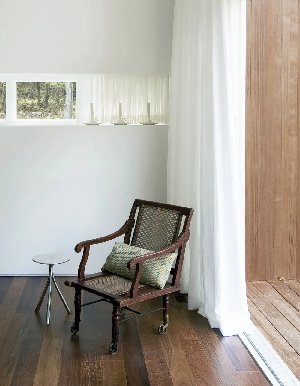 CHAIR, sliding doors, wood flooring, deck