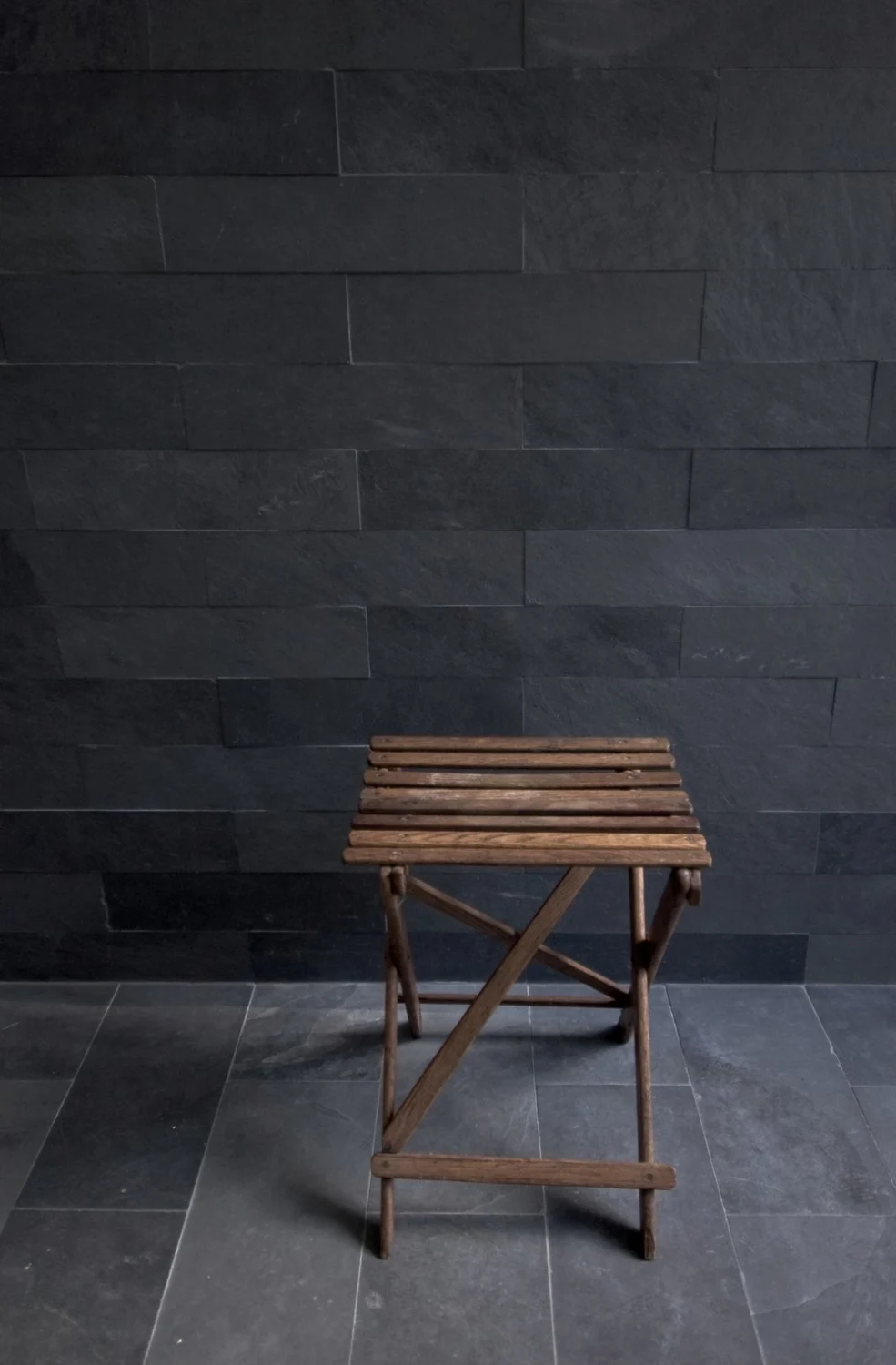 BENCH, wood,marble tiling, black