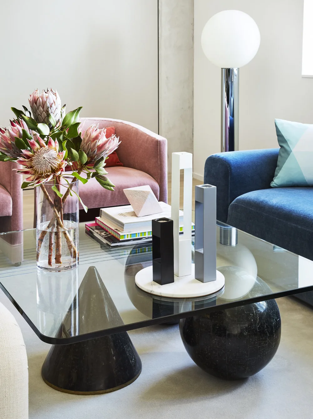 coffee table, glass, sofa, chair