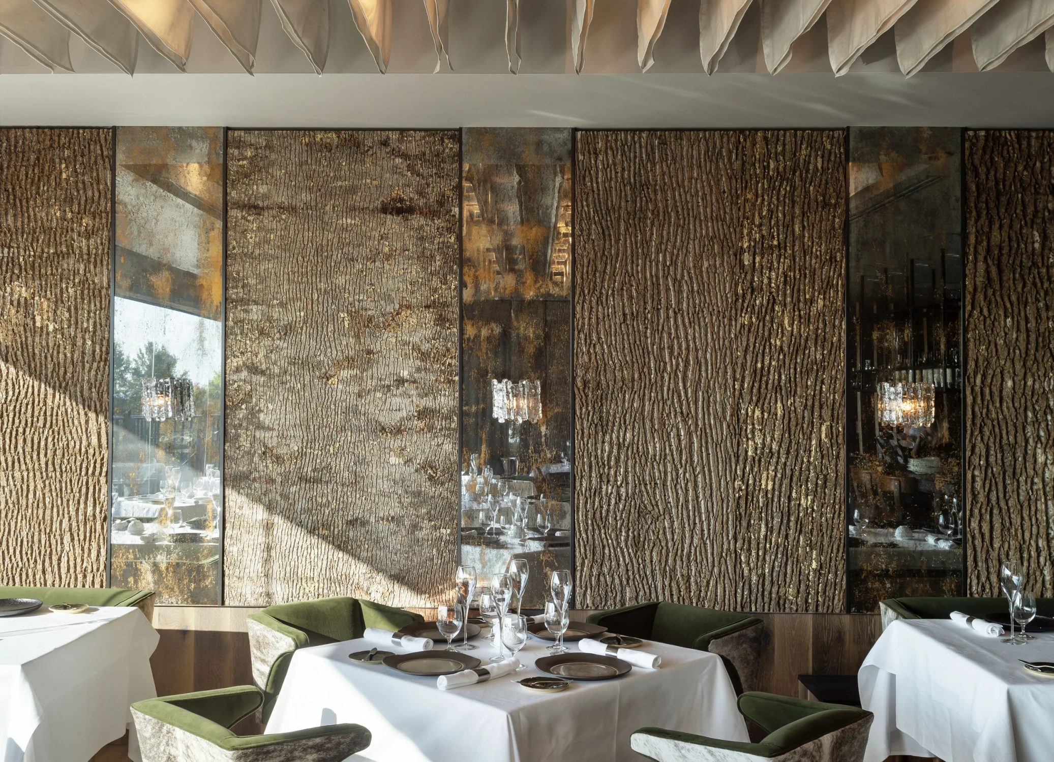 bark, mirrors, tables, wood