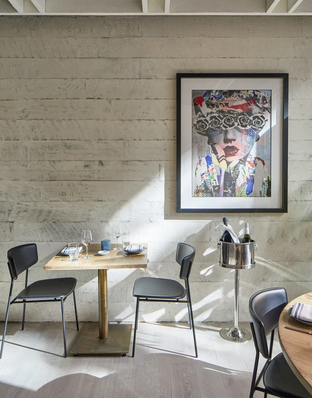 TABLE, white, wood, art