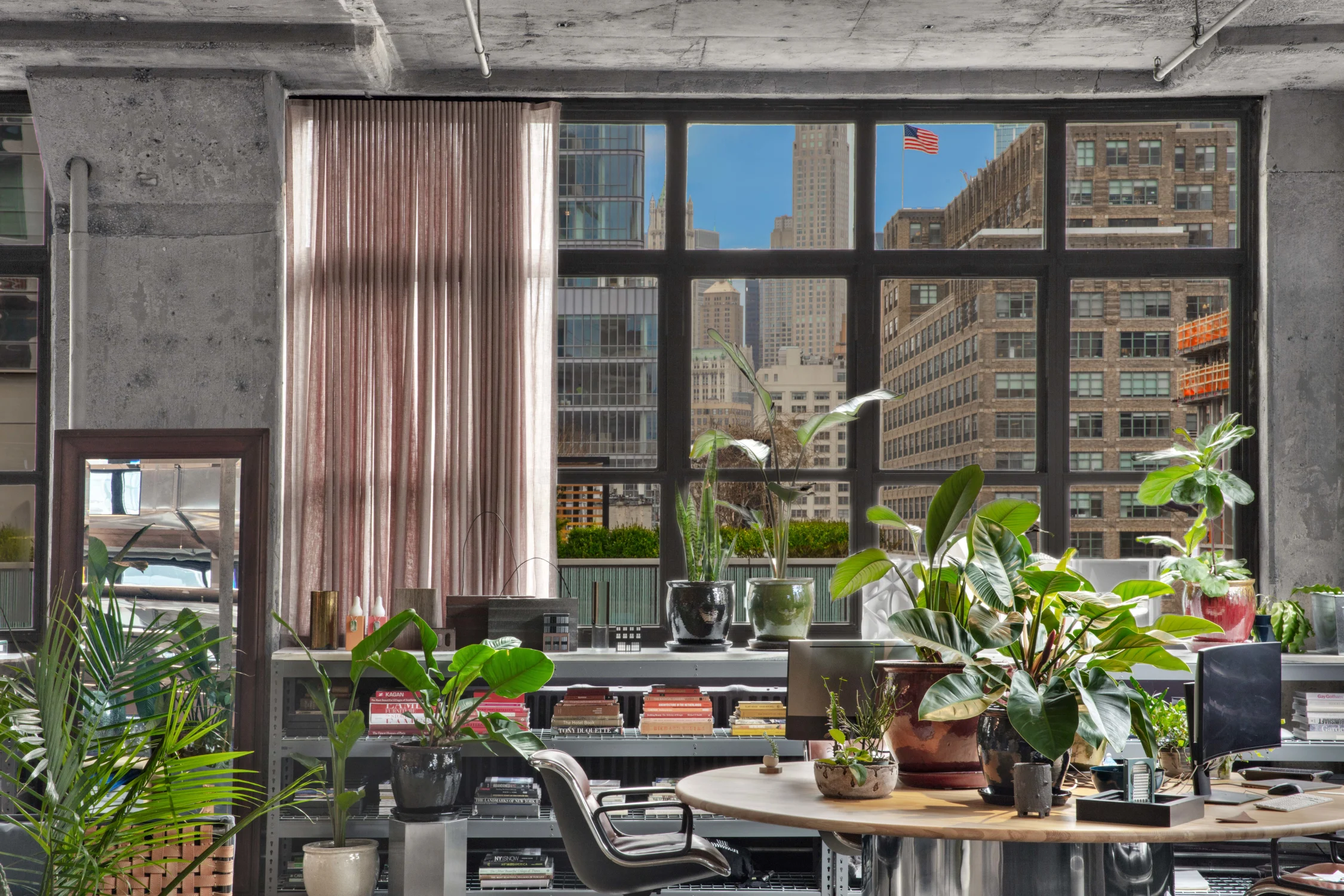 tables, storage, windows, curtains