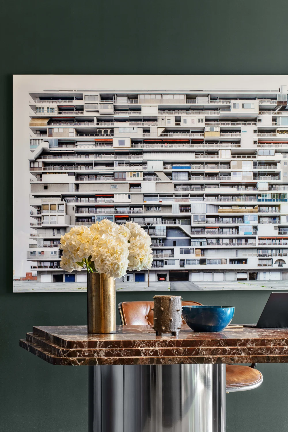 reception, desk, art, marble