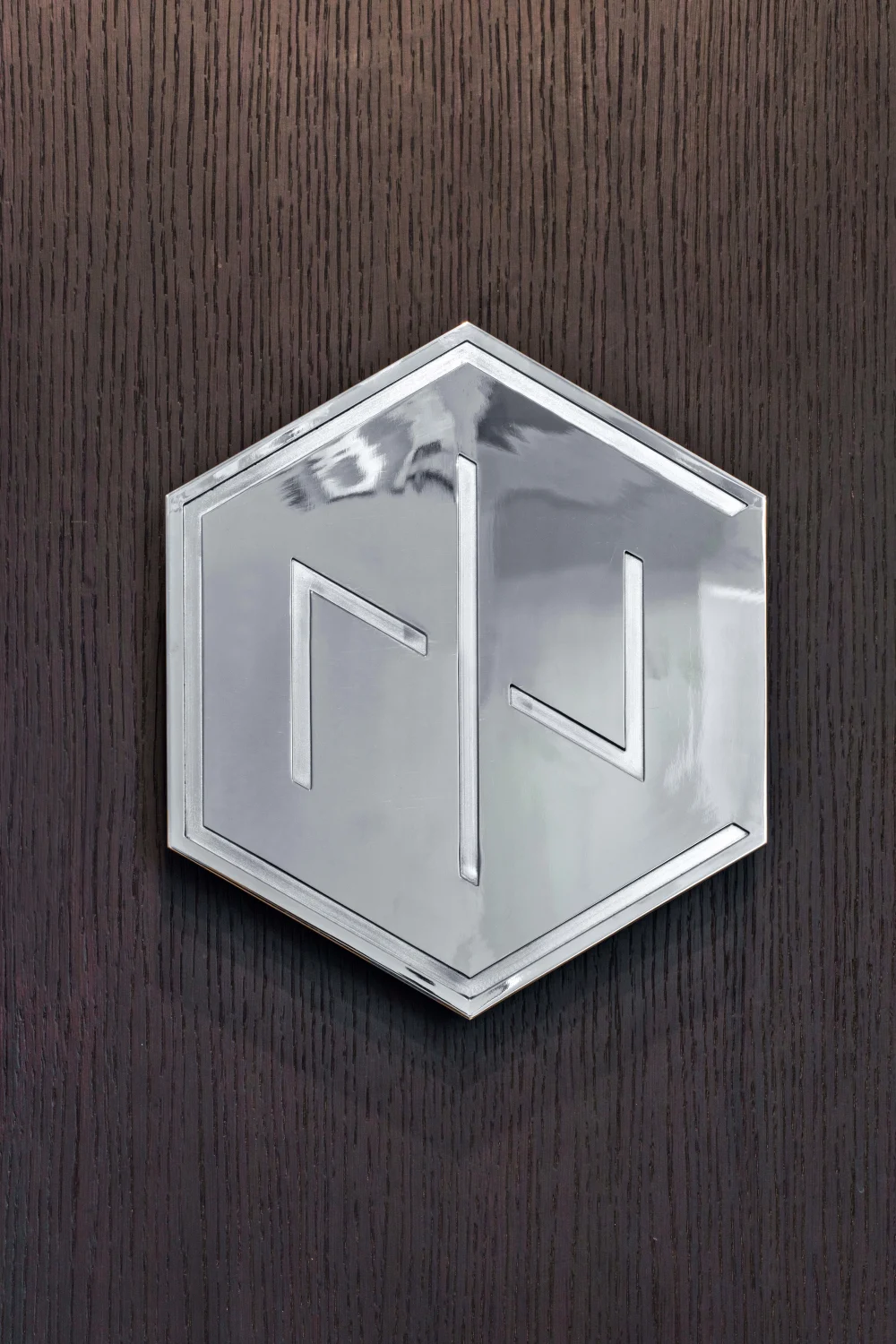 INC, logo, silver, door handle