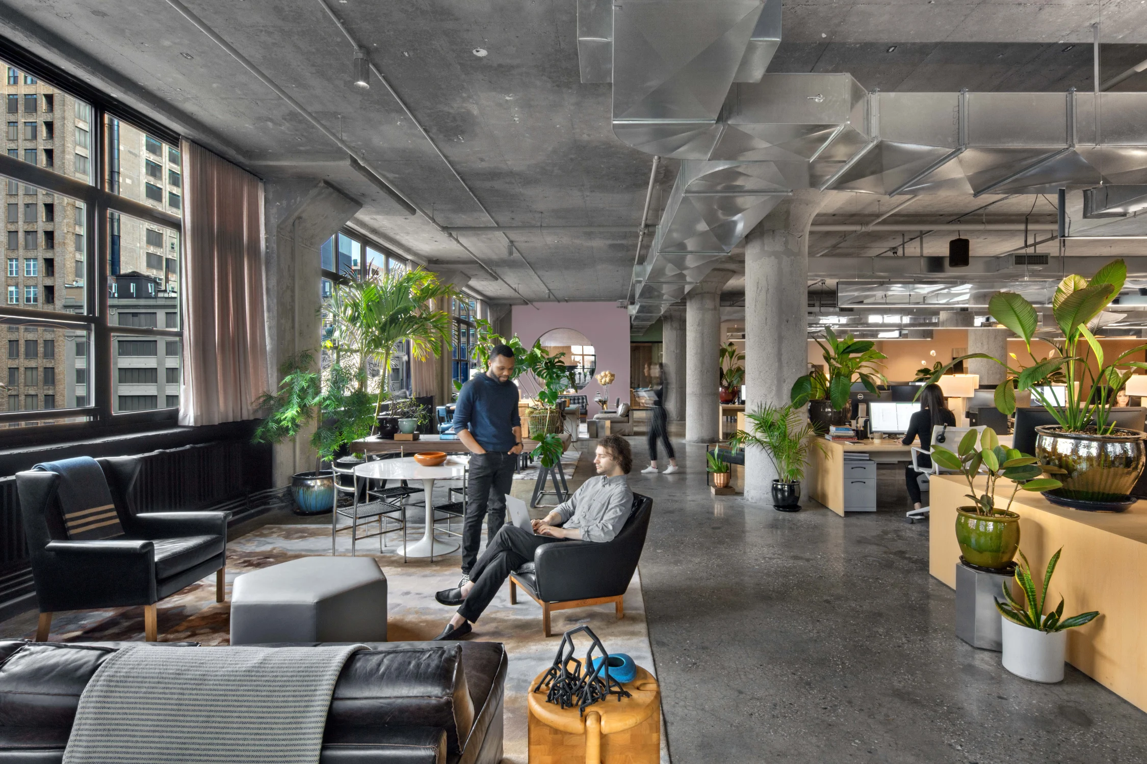 office, seating area, desks