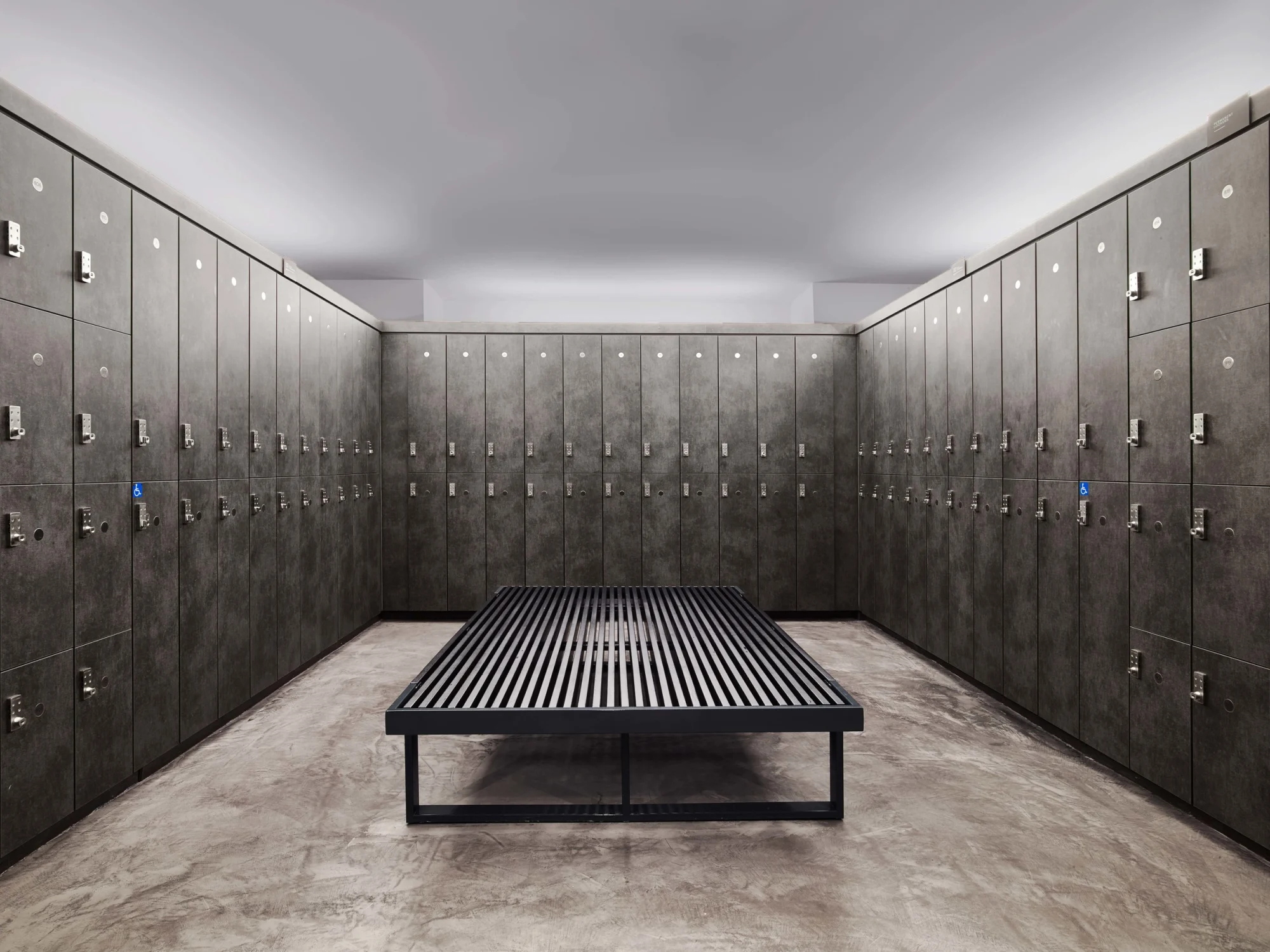 locker room, bench, marble