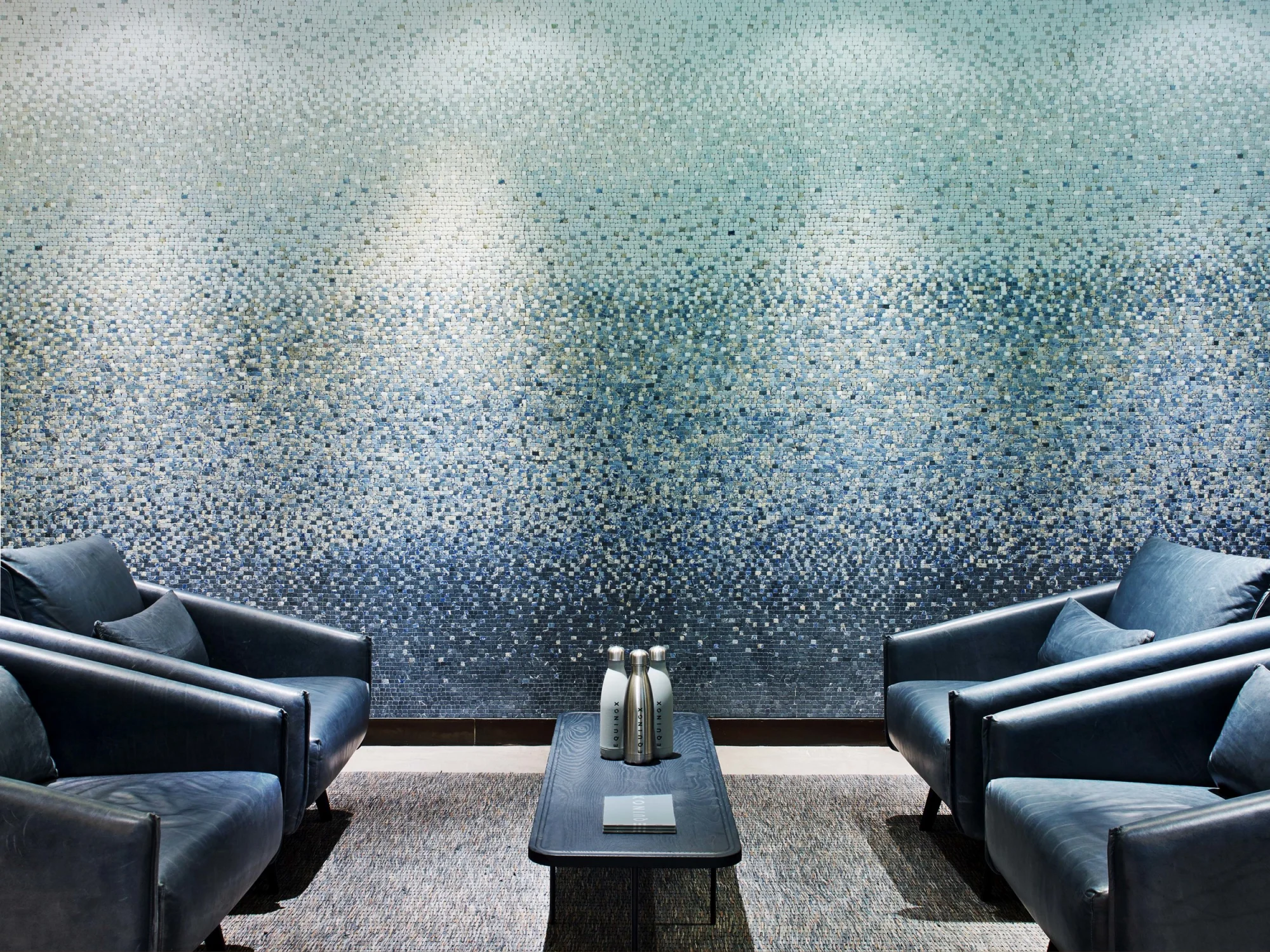 TILES, blue, seating area, leather