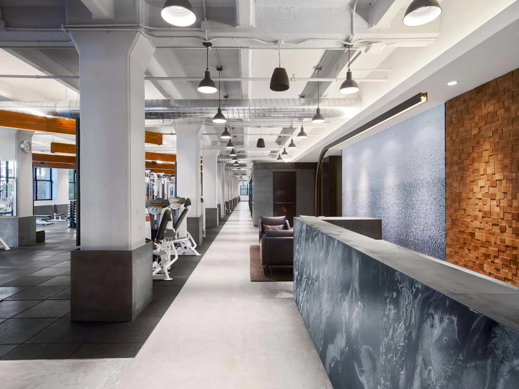 reception, gym, columns, marble