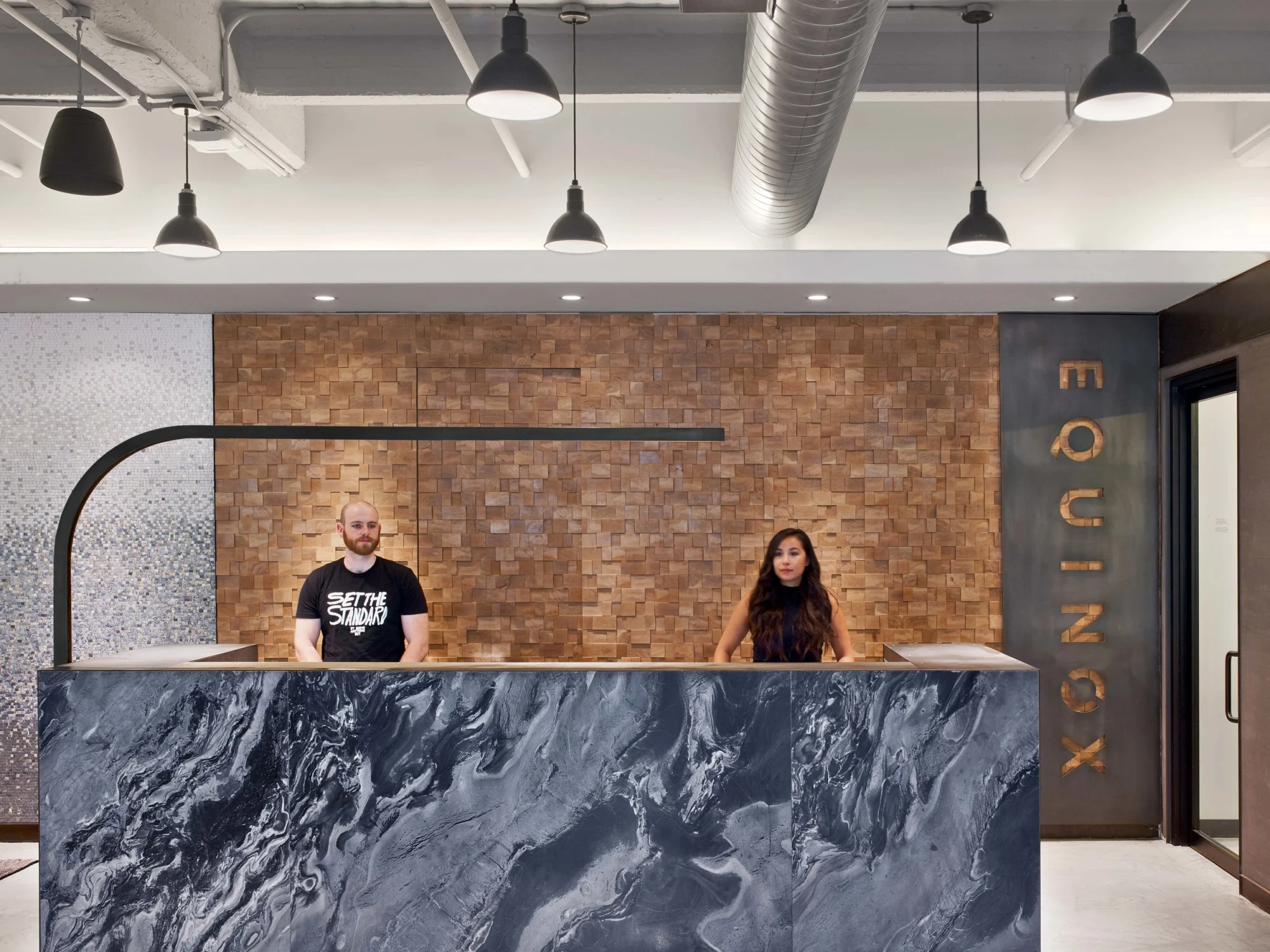 RECEPTION, desk, marble, wood