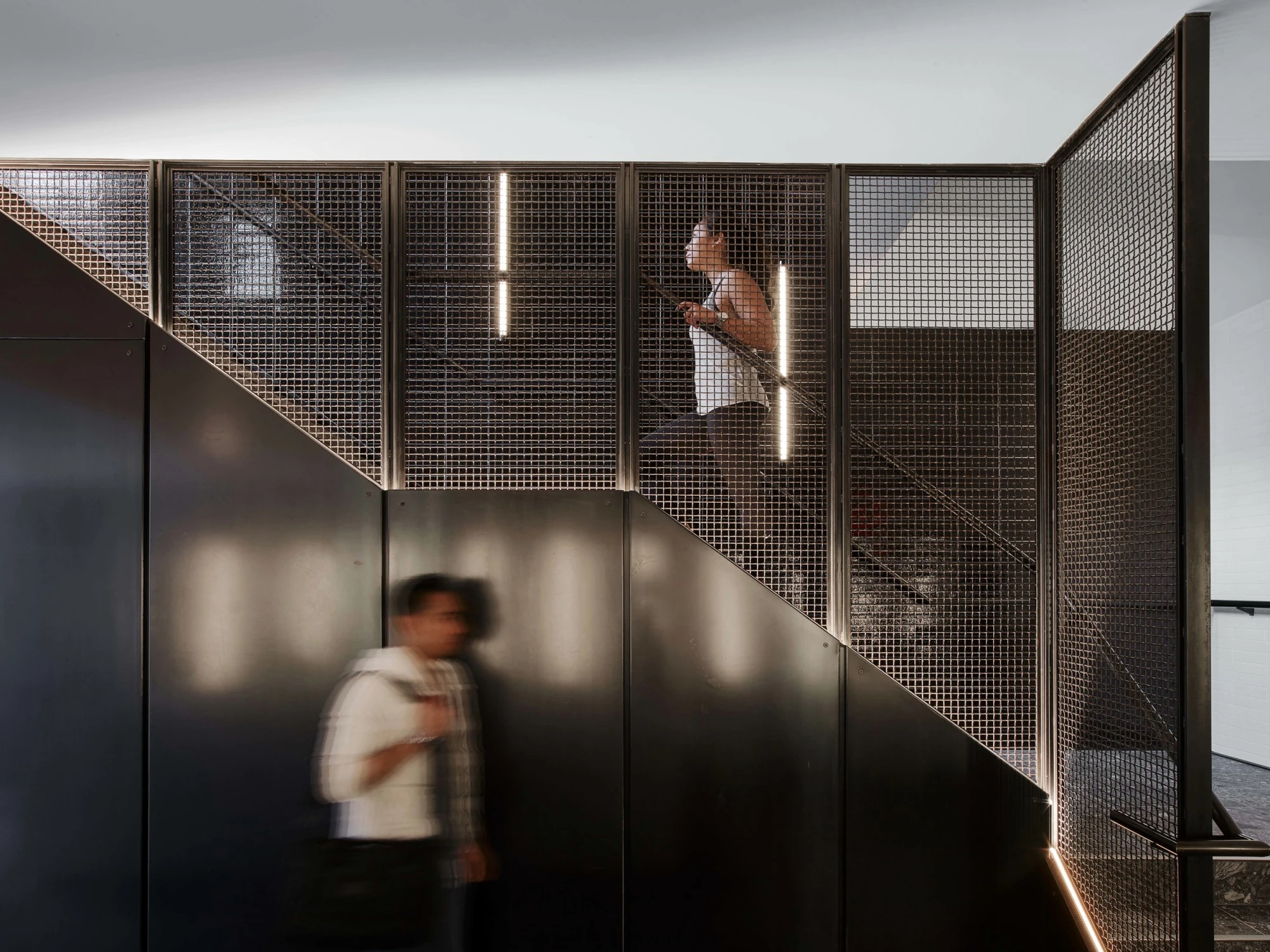 stair, metal, mesh, steel