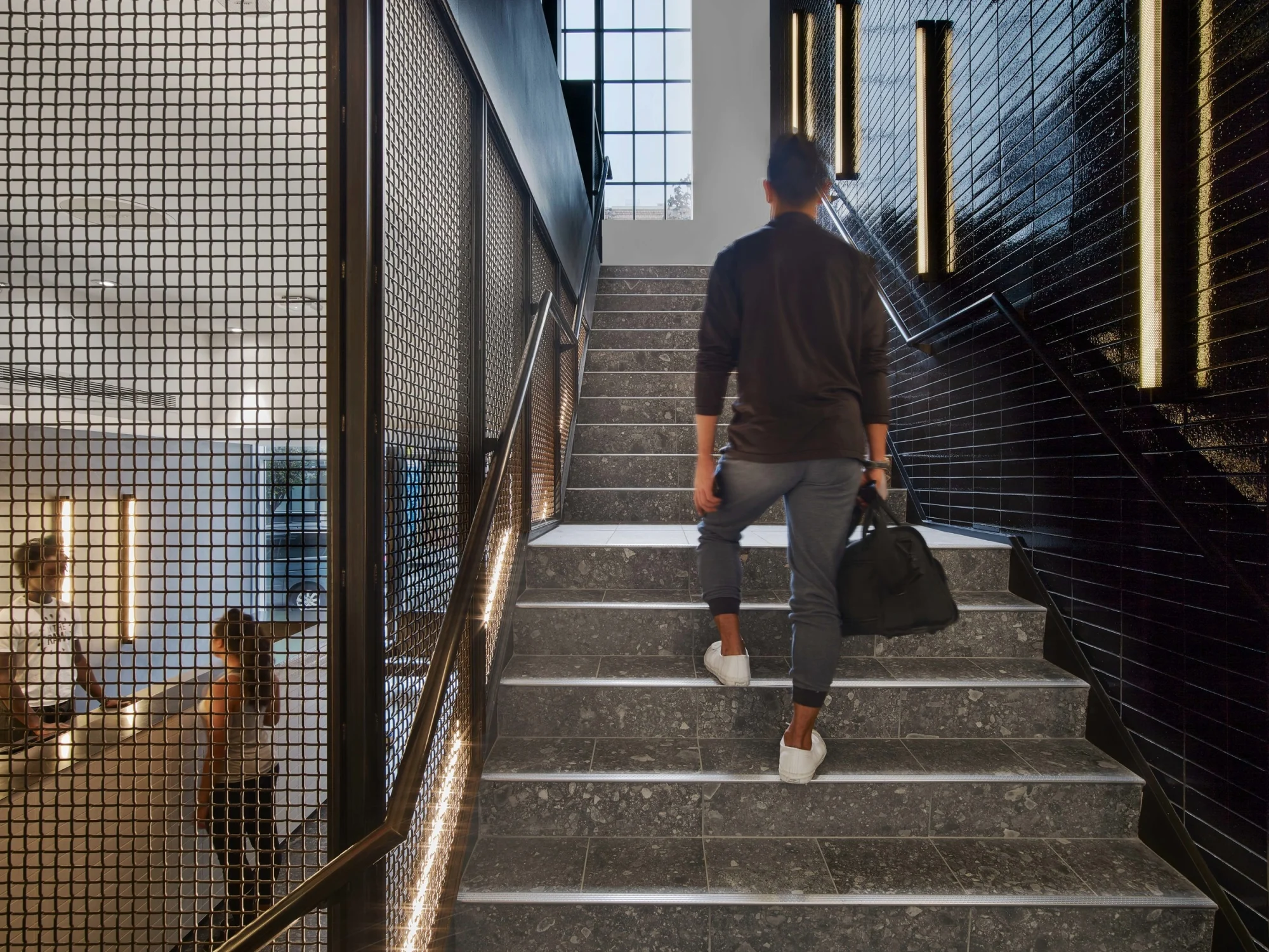 mesh, tiles, metal, stairs