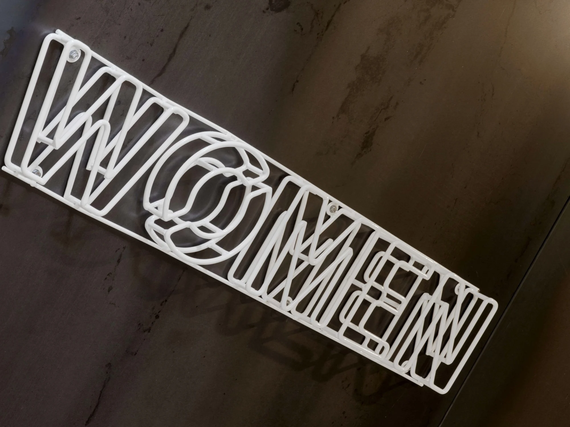 sign, metal, bathroom